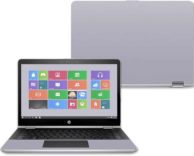 MightySkins Skin Compatible with HP Pavilion x360 15" (2017) - Solid Gray | Protective, Durable, and Unique Vinyl Decal wrap Cover | Easy to Apply, Remove, and Change Styles | Made in The USA