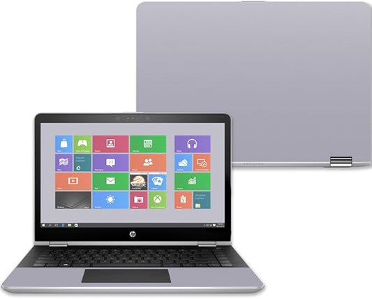 MightySkins Skin Compatible with HP Pavilion x360 15" (2017) - Solid Gray | Protective, Durable, and Unique Vinyl Decal wrap Cover | Easy to Apply, Remove, and Change Styles | Made in The USA
