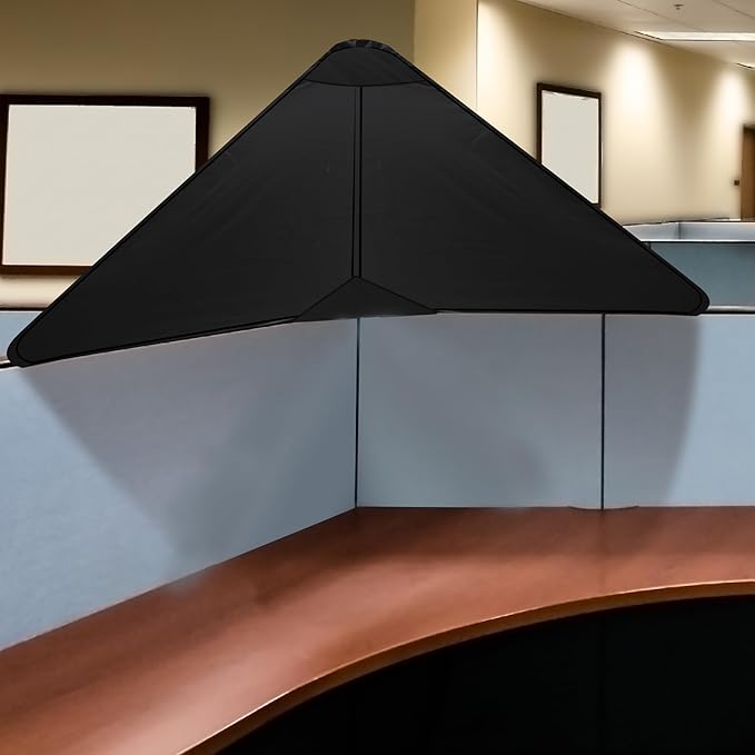Foldable Desk Small Cubicle Shade For Small Cubicle To Block Overhead Light,Light Shield Cover for Light Sensititve Workers, Desk Canopy Disturbance or Privacy for Open Office Black