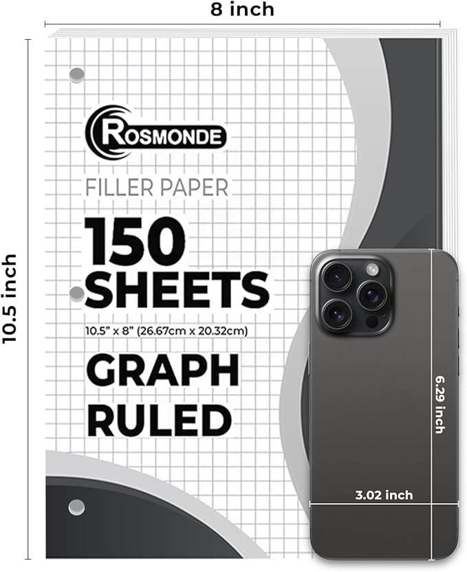 Graph Paper Bulk, 1152 Pack(Pallet), 172800 Sheets, 4x4, Pallet of Loose Leaf Paper, 8" x 10.5", Bulk Graphing Paper, 3 Hole Punched for Binder, Grid Paper, Quad Ruled Paper, 4-7 Days Transit