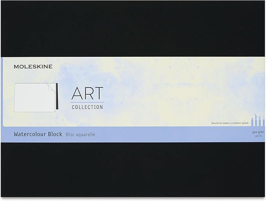 Moleskine Art Watercolor Block, Hard Cover, 23" x 31" Plain/Blank, Black, 20 Pages