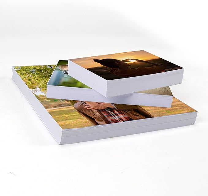 ZBEIVAN Photo Paper 4x6, 5x7, 8x10 inch High Glossy Paper 150 Sheets, 200 GSM Paper for Printer (4x6 50 Sheets, 5x7 50 Sheets, 8x10 50 Sheets)