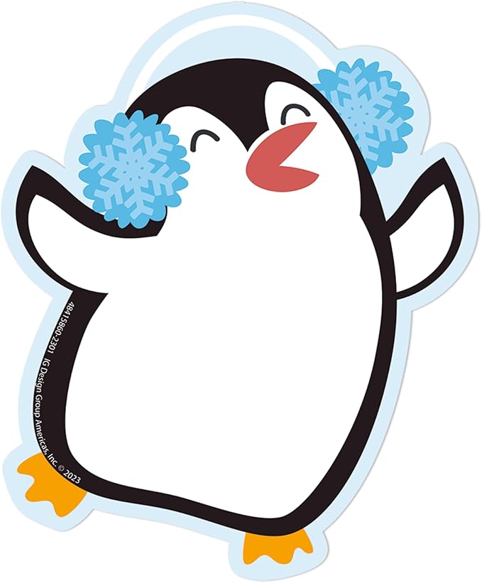 Eureka Penguins Paper Cut-Out Classroom Decorations for Teachers, 36 Pieces