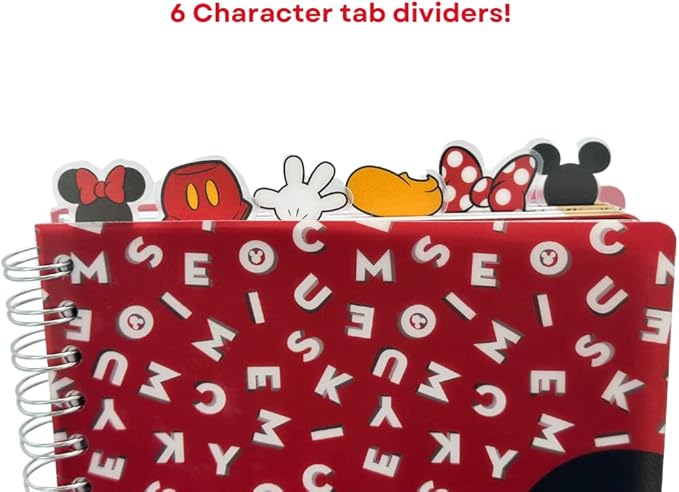 Innovative Designs Disney Minnie and Mickey Mouse Journal Notebook, Spiral Bound, 144 Lined Pages, 8 x 7 inches, Red