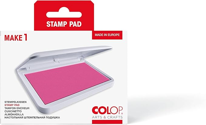 COLOP Make Series, Ink Stamp Pads, with Non-Toxic Premium Ink, Water-Based Acid-Free (Shiny Pink, Make 1-1-15/16" x 3-1/2")
