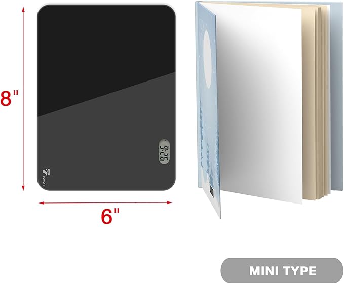 TOWON Small White Board for Desk with Clock, Small Desktop Whiteboard Glass with Pen Holder, Time Reminder Dry Erase Board, Whiteboard for Desk, Digital LCD Display, for Home Office, Black, 8 x 6 in