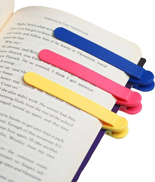 3pcs Silicone Automatic Bookmarks, Book Marks Gifts for Reading Women, Men, Kids, Book Lovers, Readers, Unique Cute Book Accessories, Stay in Place and Follow as You Read"