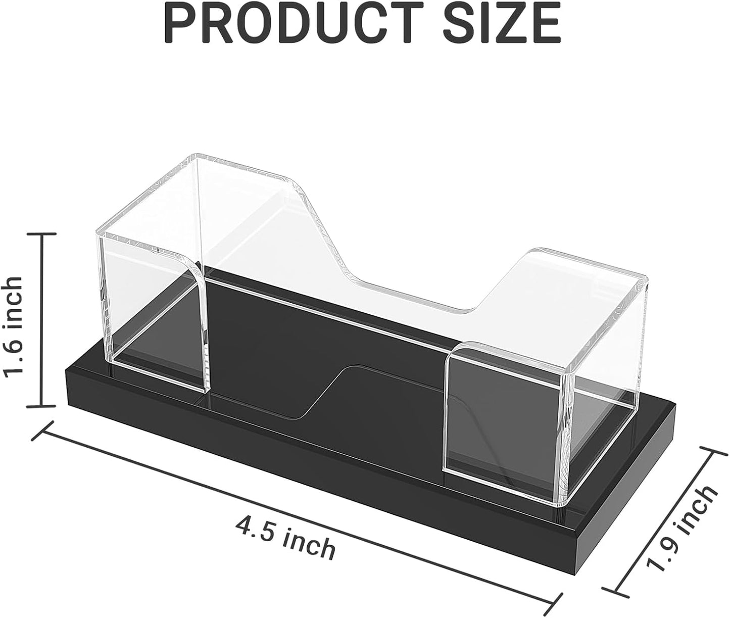 LUGUNU Business Card Holder for Desk 2 Pack – Clear Acrylic Card Display Stand Holds 100 Cards, Office Desktop Organizer(4.5x1.9x1.6inches)