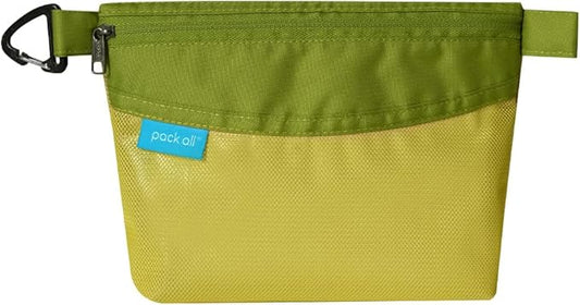 pack all Water-resistant Material Zipper Pouch, Mesh Zipper Bag for Storage, Travel, Office (Small, Green)