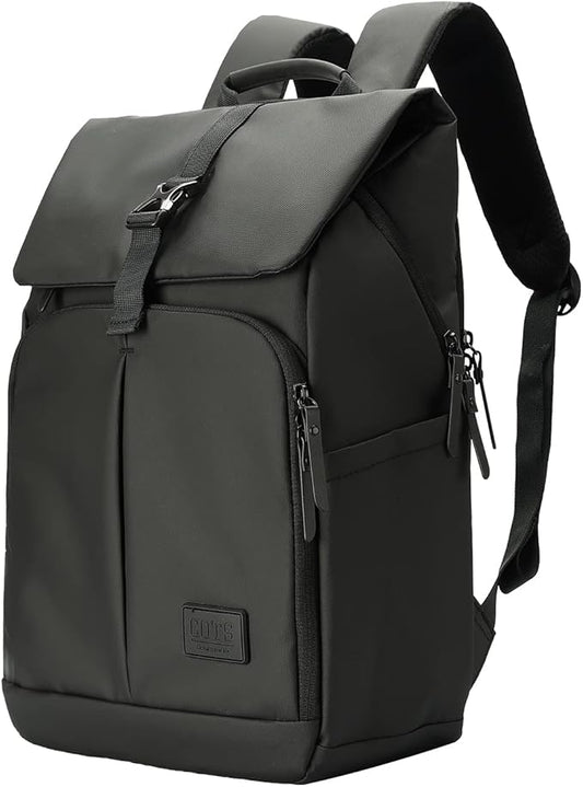 COTS Laptop Backpack, Black, Unisex, 15.6" Laptop Compartment, 15" 14" 13" Laptops, 16" x 11.8" x 5.5"
