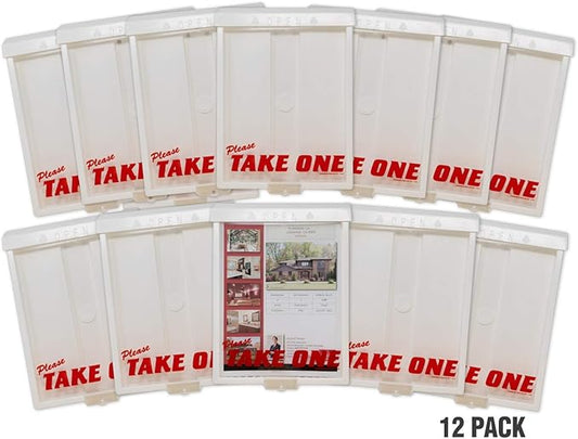 Outdoor Real Estate Brochure Box with Snap Shut Lid, Take One Document Holder Can Hold 100, 8.5 x 11 Documents, Flyers, Literature and Other Outdoor Marketing Needs