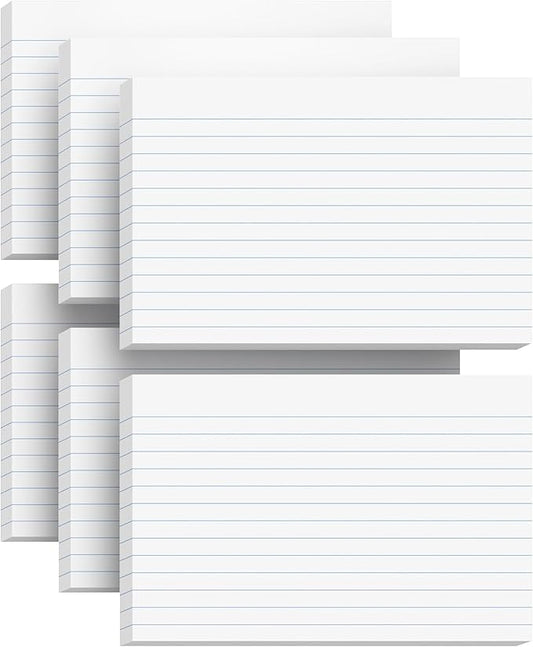 Index Cards 4x6 Lined Note Cards, 180 Count Flashcards for Studying, 4 x 6 Index Cards Ruled Flash Cards, Index Flashcards Lined on Front, Blank on Back, Ruled Notecards Bulk for School Office Home