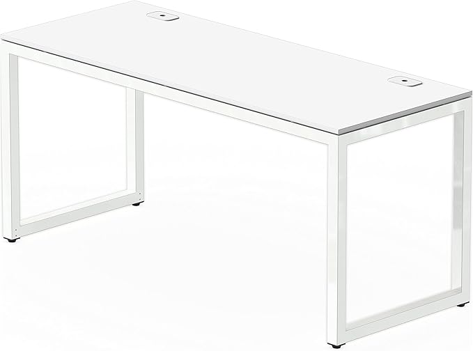 SHW 55-Inch Commercial-Grade Office Computer Desk, White