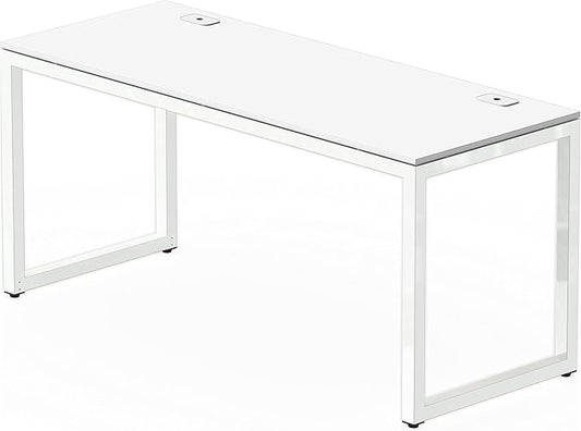 SHW 55-Inch Commercial-Grade Office Computer Desk, White