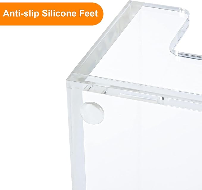 Acrylic Sticky Note Holder 3.9" x 3.9"x 2.4" for Desk Organization Office Home School Post Bank Memo Dispenser (DP012)