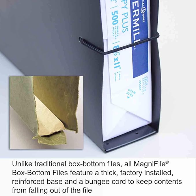 Ultimate Office MagniFile Extra-Capacity Hanging File Folders, 1/2" Box-Bottom, Letter Size, Feature A Wrap- Around Bungee Security Cord (Set of 8)