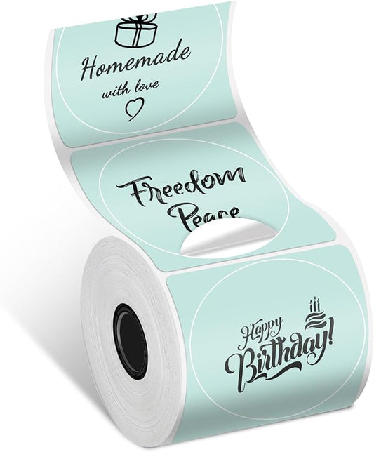 Phomemo Circle Thermal Label Compatible with M110/M100/M120/M150/M200/M220/M250 Label Maker, Sticker Round Thermal Label, 1.96" x 1.96"(50x50 mm), Black on Green