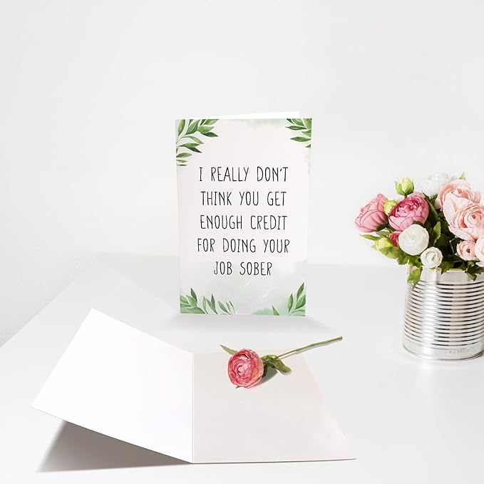 Chenive Funny Retirement Card for Boss, Coworker Leaving, or Boss's Day - 8 x 5.3 Inch with Envelope