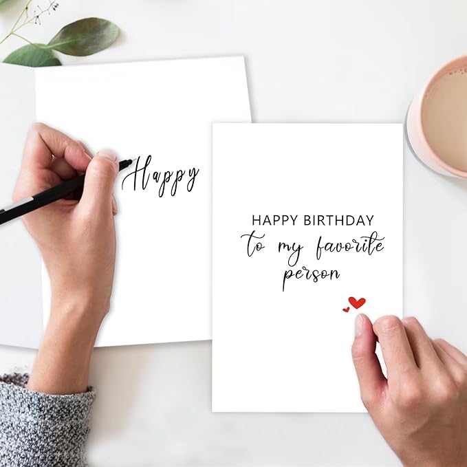 Funny Birthday Card for Men Women, Happy Husband Boyfriend Birthday Card,To My Favourite Person, Girlfriend Wife Birthday Card Gifts, Anniversary Card for Him Her