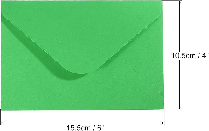 PATIKIL Mini Envelopes, 50 Pack Gift Cards Business Cards Envelope for Greeting Weddings, Green