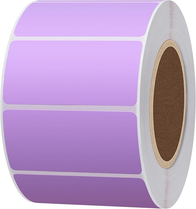 Hybsk 2x1 inch Color Direct Thermal Labels for Shipping, Barcodes, Address, Compatible with Rollo Label Printer & Zebra Desktop Printers,(2"x1",Purple)