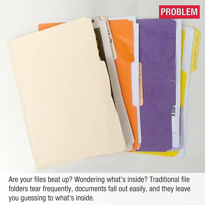 Ultimate Office PocketFile™ Clear Poly Document Folder Project Pockets, 5th-Cut, Letter Size, in 5 Assorted Colors, Set of 25