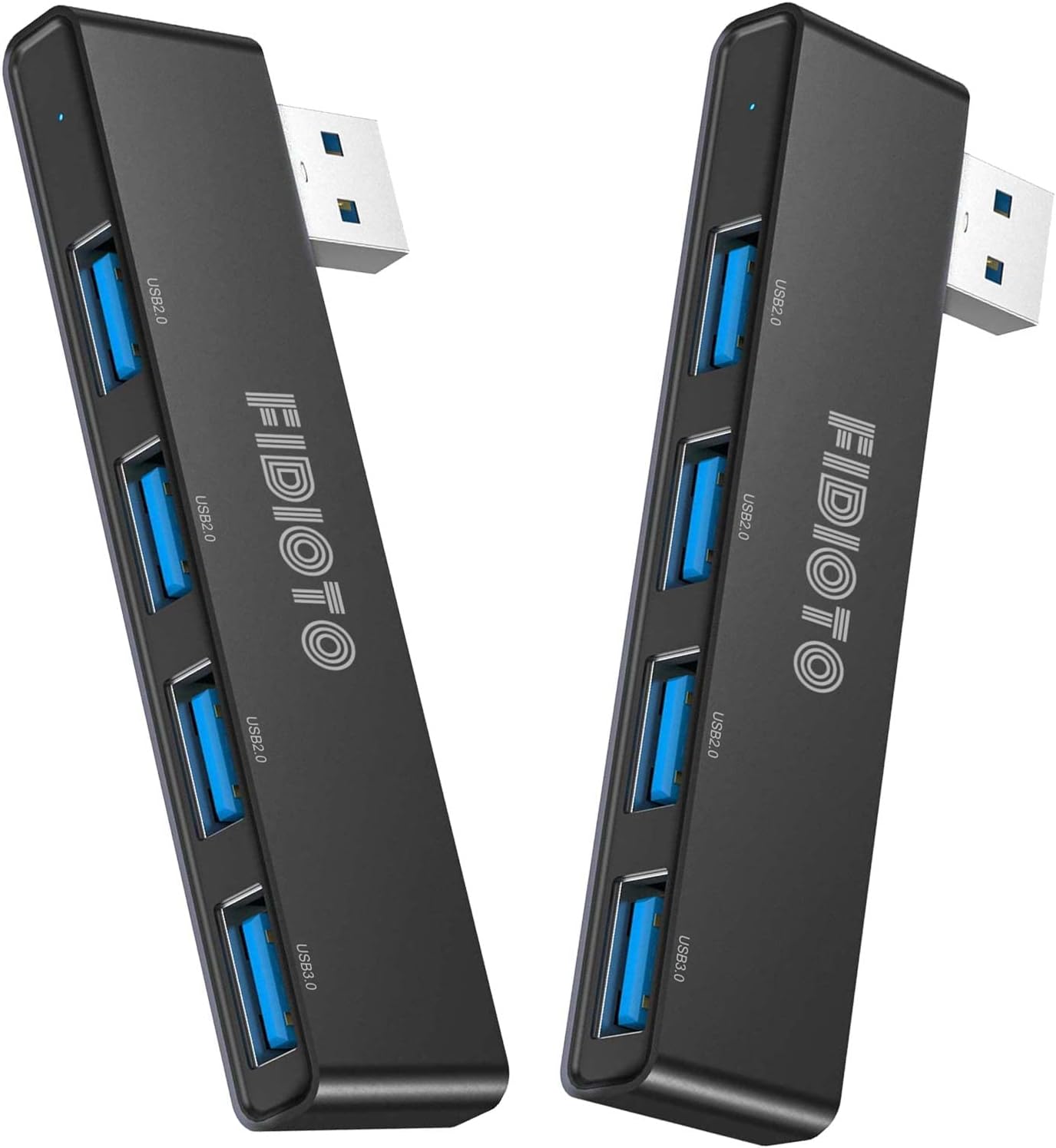 USB Hub 2Pack, Fidioto 4 Port USB Hub(1 * 3.0 Hub, 3 * 2.0 Hub), Networking Hubs for Laptop, iMac Pro, MacBook Air, Mac Mini/Pro, Surface Pro, Notebook PC, USB Flash Drives and Mobile HDD Etc.
