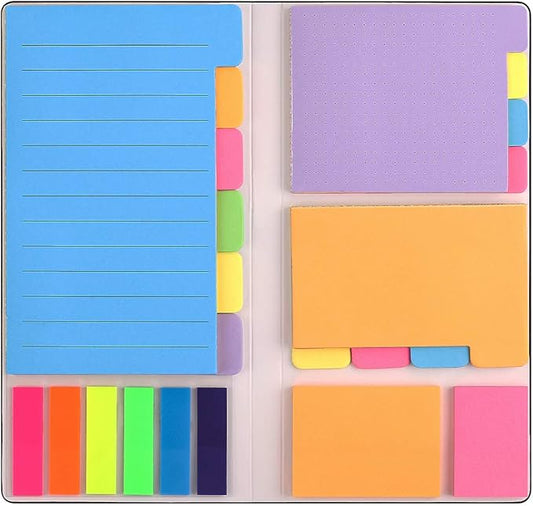 Sticky Notes Set, Post Self-Stick Notes Pads for Journaling Notebook Planner Study, Office Supplies College Essentials Back to School Supplies for High School Students Teen Girl Gifts Preppy Stuff