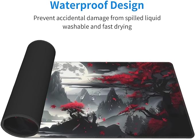 Gaming Mouse Pad Desk Pad,Extended Big Mouse Pad,31.5x11.8 Inch Long Computer Keyboard Mouse Mat Mousepad with 3mm Non-Slip Base and Stitched Edge for Gaming and Office… (Dark Canyon)