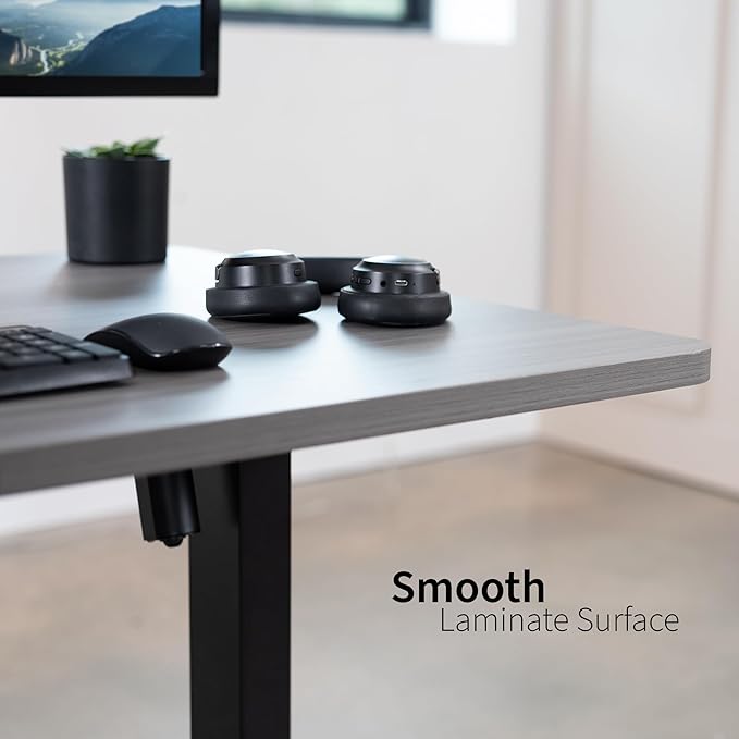 VIVO Universal 48 x 30 inch Solid One-Piece Table Top for Standard and Sit to Stand Height Adjustable Home and Office Desk Frames, Dark Gray, DESK-TOP48-30G
