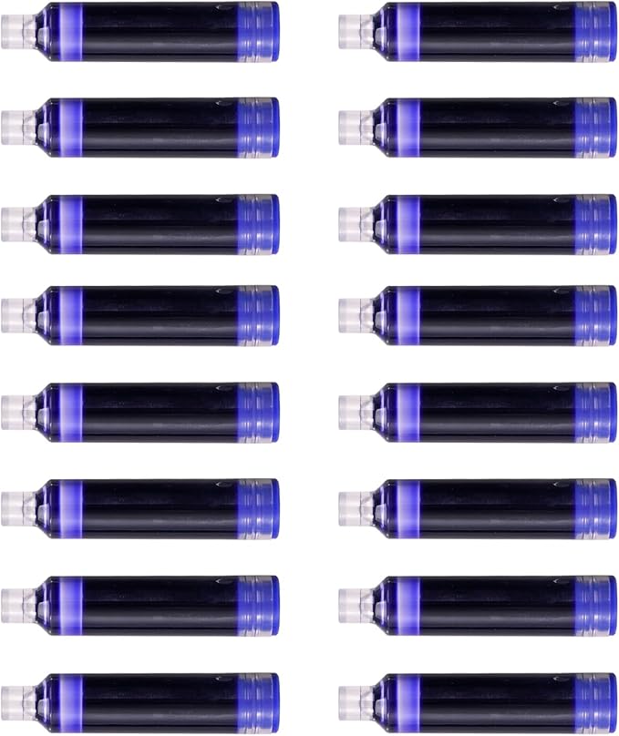 WRITECH Blue Ink Cartridge Set: 16 Ink Cartridges Clictek Fountain Pens