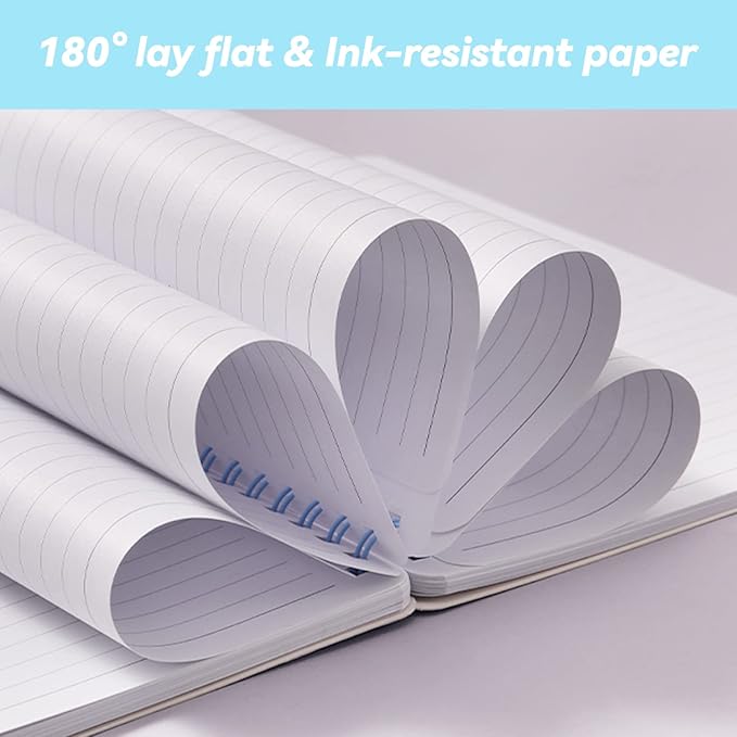 Ymomode Spiral Notebook - Lined Journal Notebooks, 8.3'' x 6'', Classic Notebook with Thick Paper