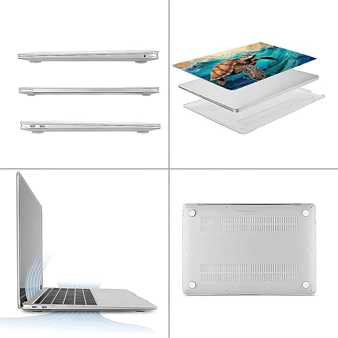 Compatible with MacBook Pro 13.3 Inch Case 2024 2023 2022-2016 Release Model M1 M2 A1706/A1708/A1989/A2159/A2289/A2251/A2338, Animal Sea Turtle Hard Plastic Shell Cover Case