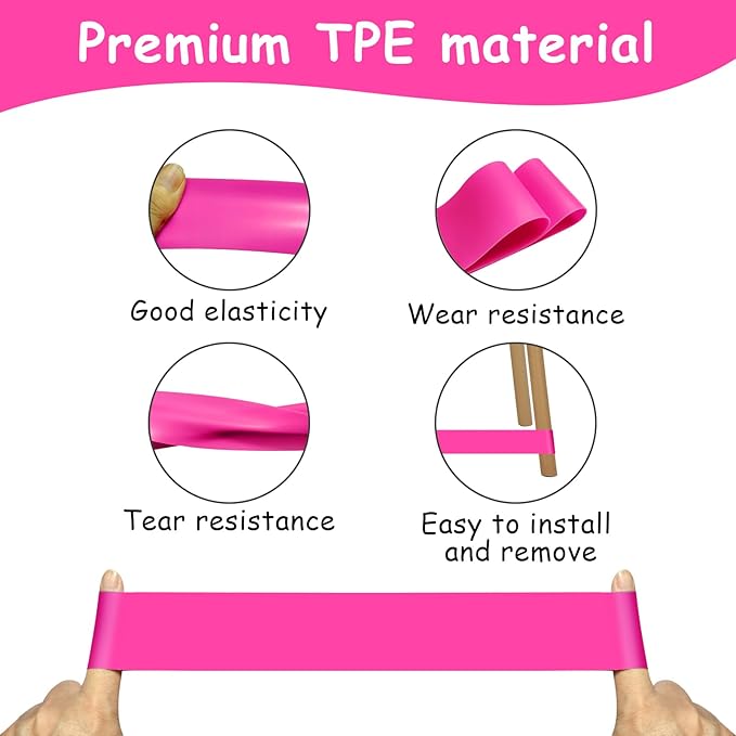 6 Pack Chair Bands for Kids with Fidgety Feet, ADHD Tools for Kids, ROOKEA Sensory Room Must Haves for Adhd Kids Fidget Chair Bands Autism Classroom Must Haves ADHD Tools for Classroom Home Chairs