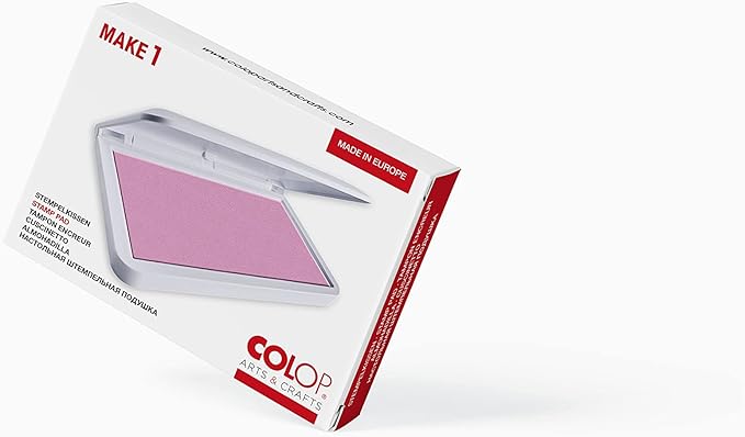 COLOP Make Series, Ink Stamp Pads, with Non-Toxic Premium Ink, Water-Based Acid-Free (Soft Pink, Make 1-1-15/16" x 3-1/2")