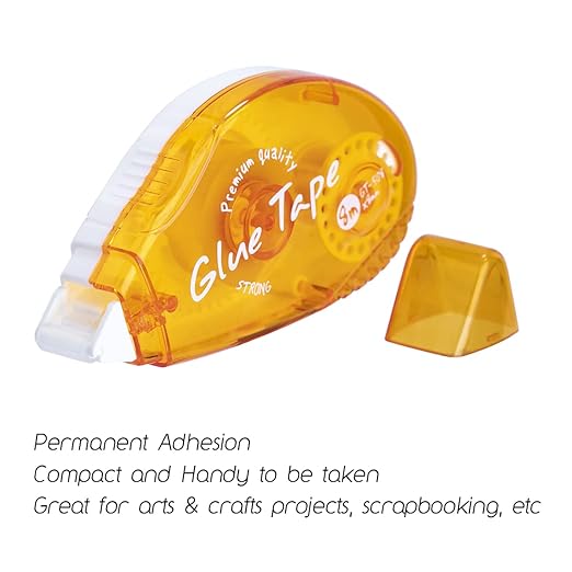 XUXU 6 Pack Double Sided Tape Roller, Scrapbooking Tape, Permanent Adhesive Tape Dispenser Runner for Crafts and Arts Projects, Photo-Safe, 0.3-inch by 315-Inch