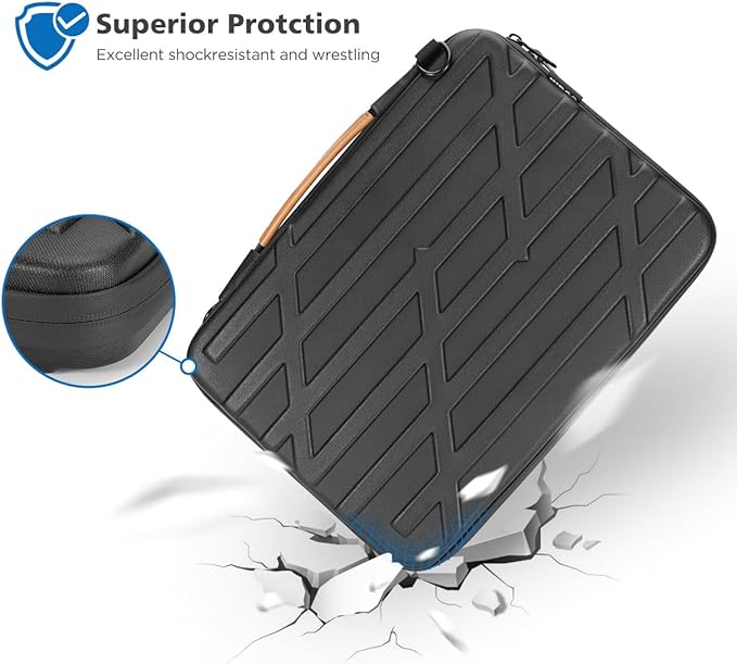 NIDOO 14 inch 13 inch Laptop Sleeve Case Bag for 14" 13" MacBook Pro M3 M2 / 13.6" MacBook Air/ 13.5" Surface Laptop 4 5/14" ThinkPad X1 Yoga Carbon Computer Carrying Case Shockproof Hardshell Handle