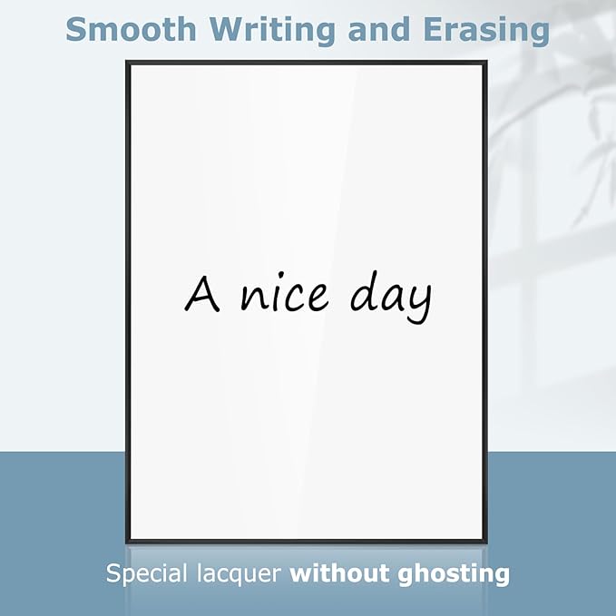 Small Whiteboard, 16'' x 12'' Magnetic White Board Dry Erase Board for Wall, Hanging Black Aluminum Frame Wipe Board for Home, Office, School