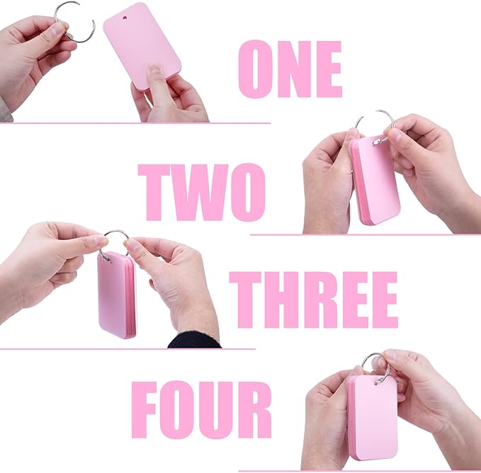 Koogel 250PCS Index Cards with Ring, Colored Study Cards Waterproof Covers 2.2 x 3.5 Inch Blank Notecards Flash Cards for School Learning Memory Office Recipe Game Cards