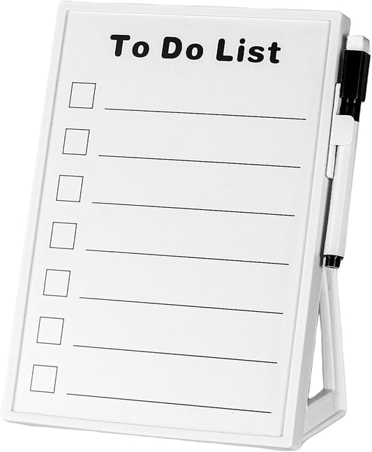 Desktop Dry Erase Board, Small Whiteboard with Stand, A5 Size 8.3 x 5.8 Inches with A Dry Erase Marker (to Do List, A5)