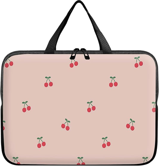 Universal Tablet Laptop Sleeve Case 10 inch, Pink Cherry Slim Carrying Case Durable Handbag Travel Laptop Bag for 7 to 10-inch Laptops/Notebook/Kids Tablet/ipad/eBook Readers