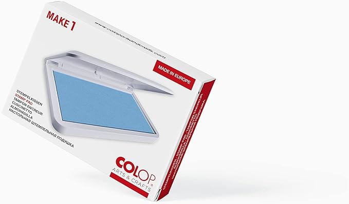 COLOP Make Series, Ink Stamp Pads, with Non-Toxic Premium Ink, Water-Based Acid-Free (Calm Blue, Make 1-1-15/16" x 3-1/2")