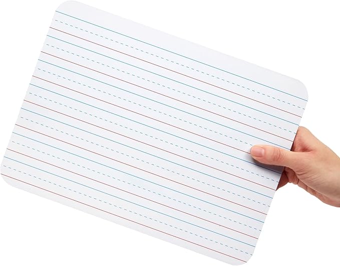 Juvale 12 Pack Double Sided Small Dry Erase White Boards with Lines - Whiteboards for Students and Classroom Supplies (9x12 in)