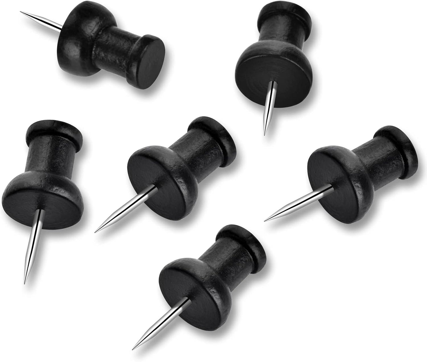 40Pcs Wood Push Pins, Decorative Thumb Tacks, Wooden Pins and Tacks, Cork Board Thumbtacks, Cute Thumbtack for Wall and Bulletin Board, Map Pins