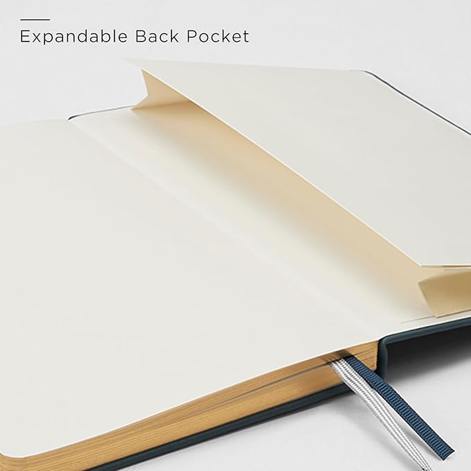 A5 Lined Leather Journal and Pen Set, Hardcover Notebook with Pen, 160 Pages 100gsm Thick Ruled Paper for Men Women, for Work, Business, School or Home Writing, 5.7'' x 8'', Gift Box Included(Cyan)