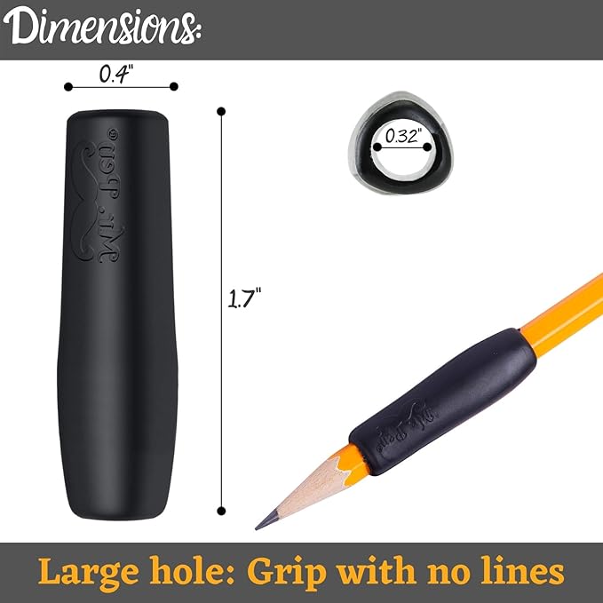 Mr. Pen Black Silicone Pencil and Pen Grip, 12 Pack, Ideal for Arthritis and Tendonitis