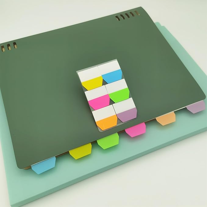 Sticky Index Tabs 1 Inch Page Markers Flags Page Notes Sticker Page Tabs Sticky Tabs for Binders Bookmarks Notebooks File (1200Pieces)