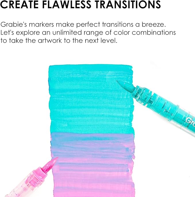 Grabie Acrylic Paint Pens Set, Easy-Flow Brush Tip Painting Markers for Canvas, Wood Crafts, Brush Tip Art Supplies