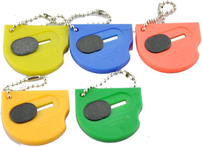 Seadream 5Pack Mini Retractable Touch Portable Utility Pocket Knives Box Cutter Letter Opener Keychain