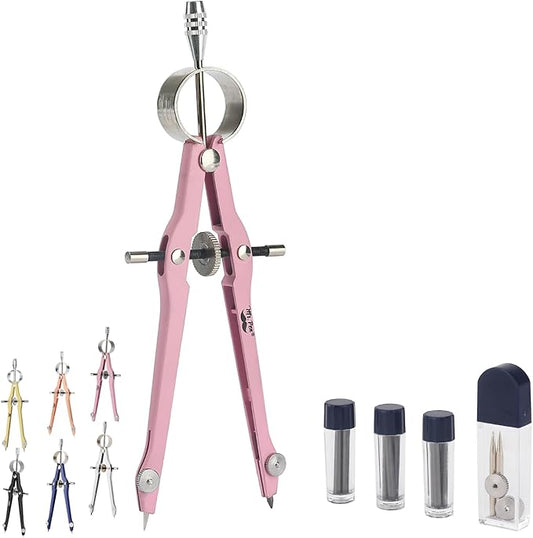 Mr. Pen- Professional Compass for Geometry, Pink, Extra Leads, Metal Compass, Compass, Compass Drawing Tool, Drawing Compass, Drafting Compass, Compass for Students, Compass for Woodworking